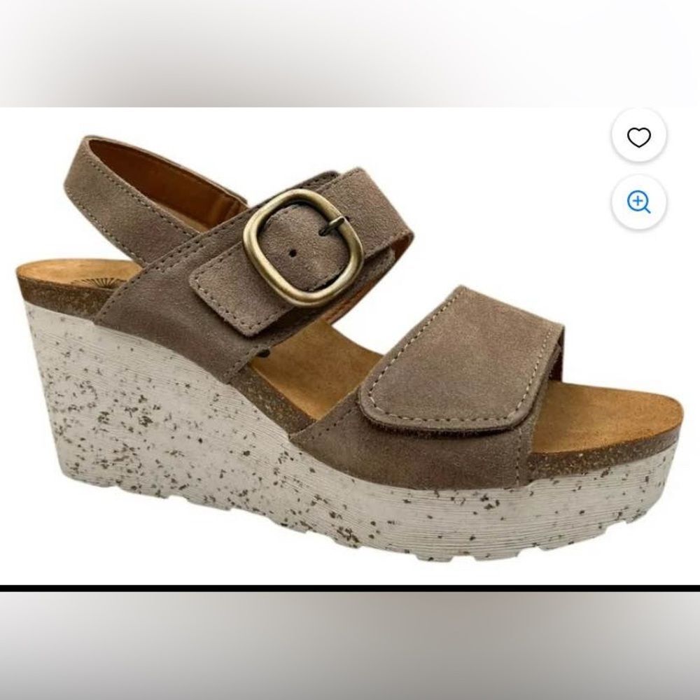 NWOT OTBT Made In Portugal Women's Wedge Leather Sandals